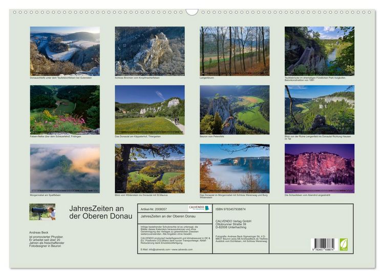 Produktbild: JahresZeiten an der Oberen Donau (Wandkalender 2026 DIN A2 quer), CALVENDO Monatskalender