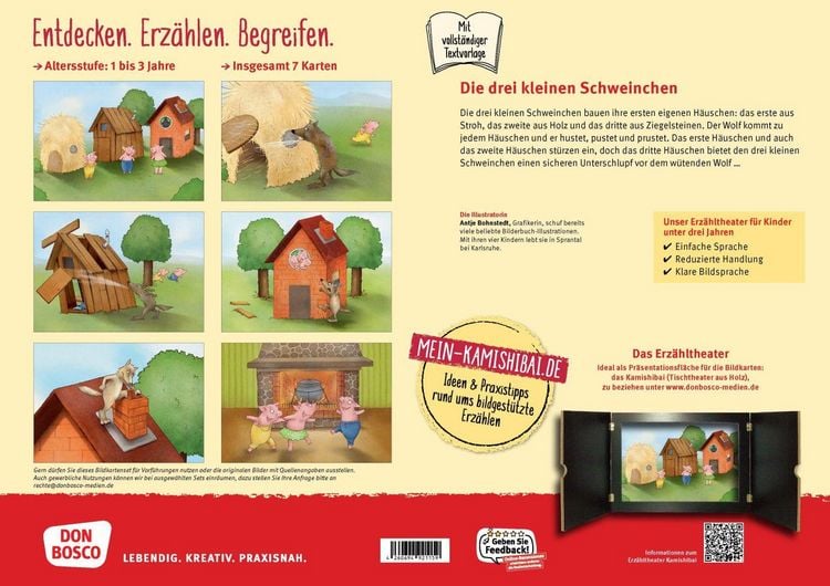Produktbild: Die drei kleinen Schweinchen. Kamishibai Bildkartenset
