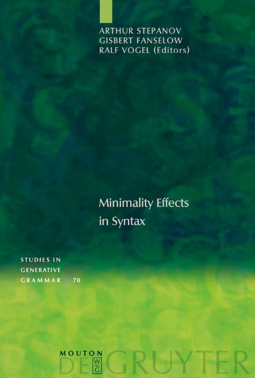 Produktbild: Minimality Effects in Syntax