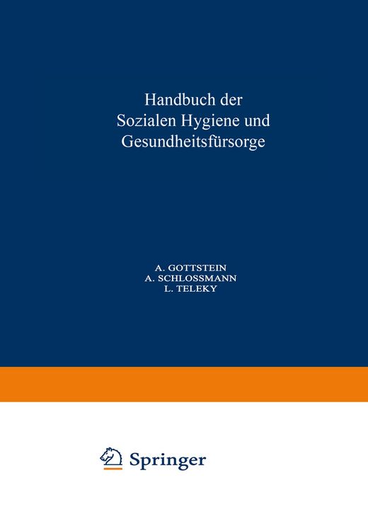 Produktbild: Handbuch der Soƶialen Hygiene und Gesundheitsf&uuml;rsorge