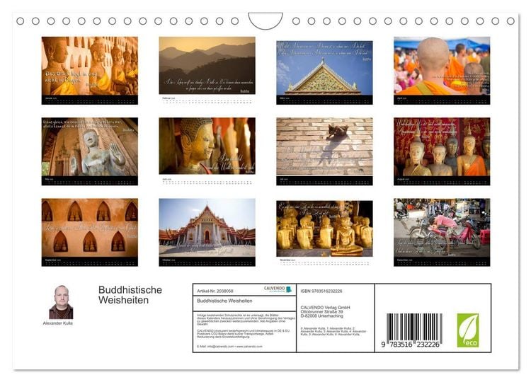 Produktbild: Buddhistische Weisheiten (Wandkalender 2026 DIN A4 quer), CALVENDO Monatskalender