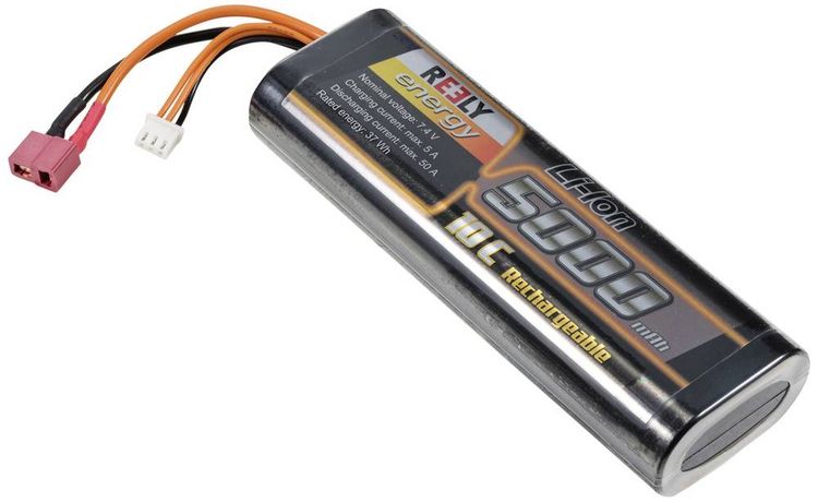Produktbild: Reely Modellbau-Akkupack (LiIon) 7.4V 5000 mAh Zellen-Zahl: 2 10 C Hardcase T-Stecksystem