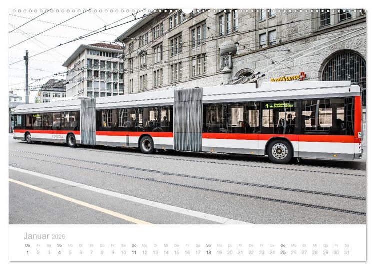 Produktbild: Bus, Bahn und Co. - Faszinierende Fahrzeuge (Wandkalender 2026 DIN A2 quer), CALVENDO Monatskalender