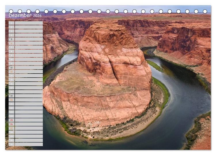Produktbild: Die Canyons der USA (Tischkalender 2026 DIN A5 quer), CALVENDO Monatskalender