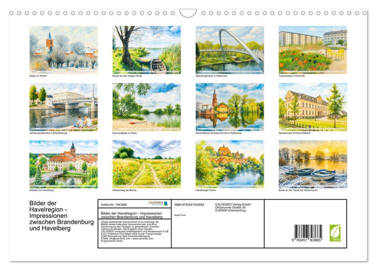 Produktbild: Bilder der Havelregion - Impressionen zwischen Brandenburg und Havelberg (Wandkalender 2026 DIN A3 quer), CALVENDO Monatskalender