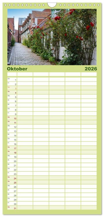 Produktbild: Familienplaner 2026 - Ribe, D&auml;nemarks alte Stadt mit Mittelaltercharme und Wikinger-Vergangenheit mit 5 Spalten (Wandkalender, 21 x 45 cm) CALVENDO