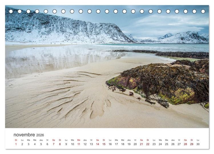 Produktbild: R&eacute;flexions dans les &icirc;les Lofoten (Calendrier de bureau 2026 DIN A5 vertical), CALVENDO calendrier mensuel