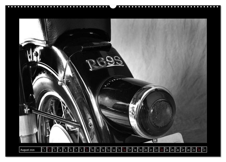 Produktbild: BMW R69S in schwarzweiss (Wandkalender 2026 DIN A2 quer), CALVENDO Monatskalender