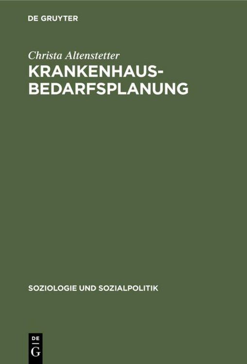 Produktbild: Krankenhausbedarfsplanung