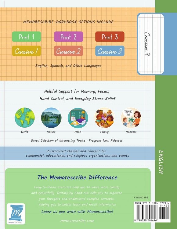 Produktbild: Learn by Handwriting, Practice Workbook - Numbers from 1 to 50 - Words and Numbers - Cursive, Level 3