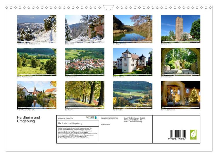 Produktbild: Hardheim und Umgebung (Wandkalender 2026 DIN A3 quer), CALVENDO Monatskalender