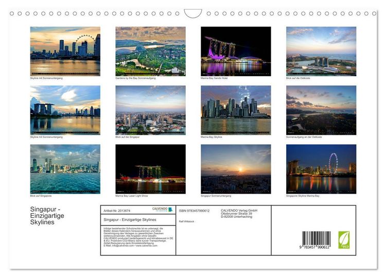 Produktbild: Singapur - Einzigartige Skylines (Wandkalender 2026 DIN A3 quer), CALVENDO Monatskalender