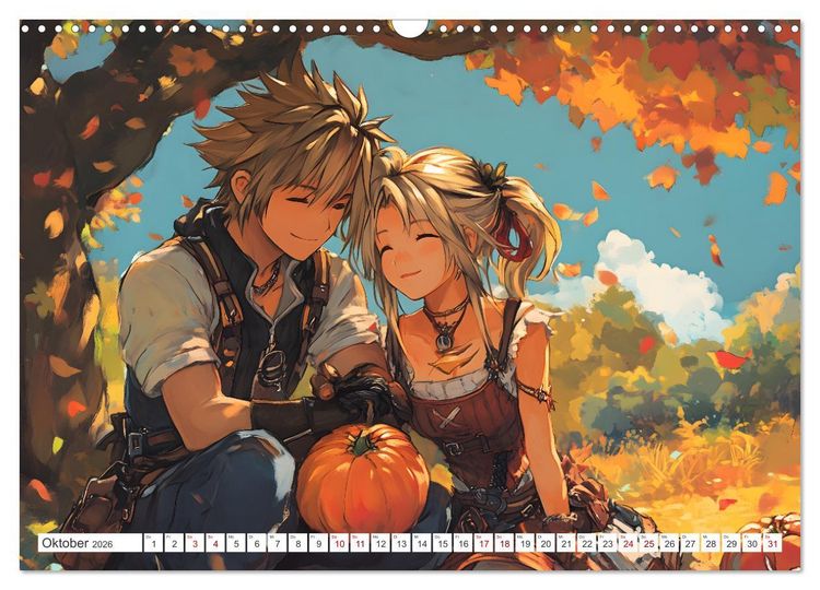Produktbild: Das Jahr der Liebe: Verliebte P&auml;rchen im Manga-Stil (Wandkalender 2026 DIN A3 quer), CALVENDO Monatskalender