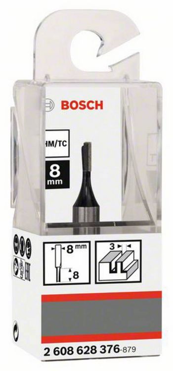 Produktbild: Bosch Accessories 2608628376 Nutfr&auml;ser Hartmetall L&auml;nge 51 mm Produktabmessung, &Oslash; 3 mm Schaftdurchmesser 8 mm