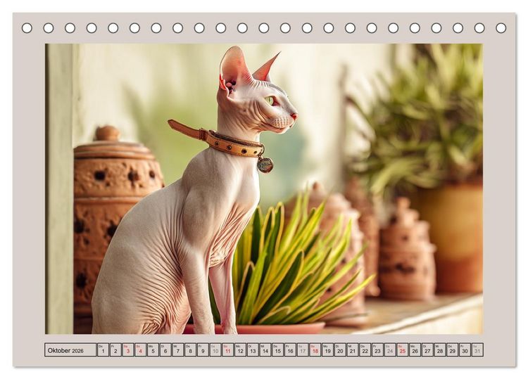 Produktbild: Sphinx Katzen. Eleganz auf leisen Pfoten (Tischkalender 2026 DIN A5 quer), CALVENDO Monatskalender