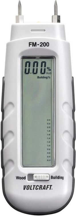 Produktbild: VOLTCRAFT FM-200 Materialfeuchtemessger&auml;t Messbereich Baufeuchtigkeit (Bereich) 0.2 bis 2% vol Messbereich Holzfeuchtigkeit