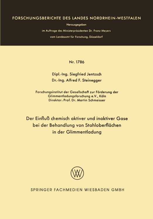 Produktbild: Der Einflu&szlig; chemisch aktiver und inaktiver Gase bei der Behandlung von Stahloberfl&auml;chen in der Glimmentladung