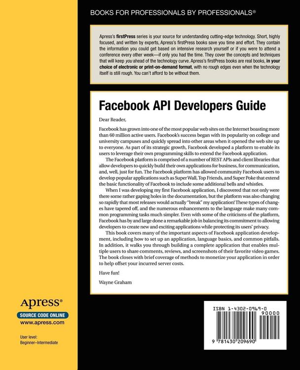 Produktbild: Facebook API Developers Guide