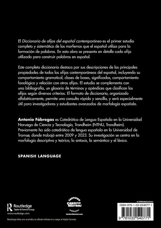 Produktbild: Diccionario de afijos del espa&ntilde;ol contempor&aacute;neo