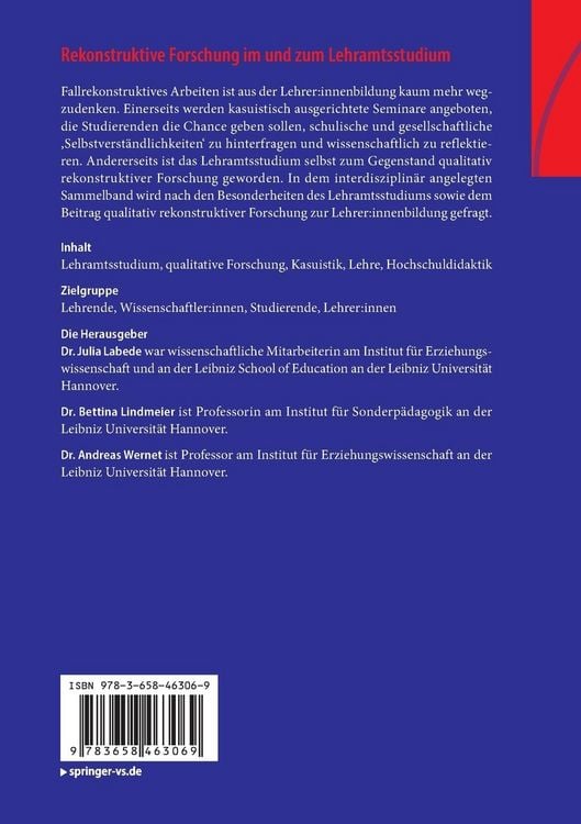 Produktbild: Rekonstruktive Forschung im und zum Lehramtsstudium