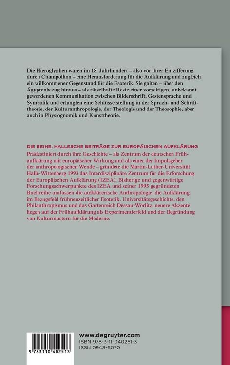 Produktbild: Die Hieroglyphe im 18. Jahrhundert