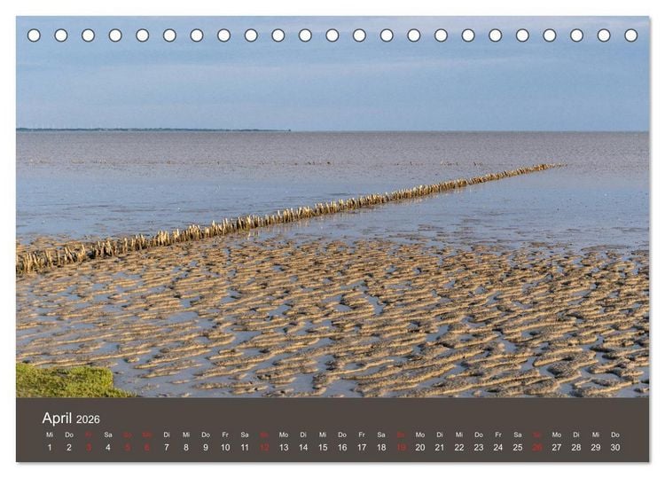 Produktbild: R&ouml;m&ouml; - Wasser, Wind und endloser Strand (Tischkalender 2026 DIN A5 quer), CALVENDO Monatskalender