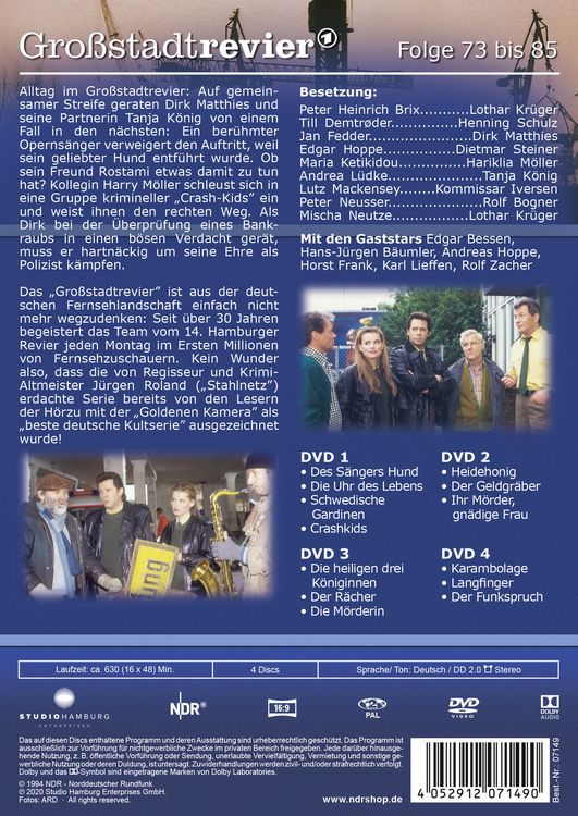 Produktbild: Gro&szlig;stadtrevier 4 - Folge 73-85 [4 DVDs]