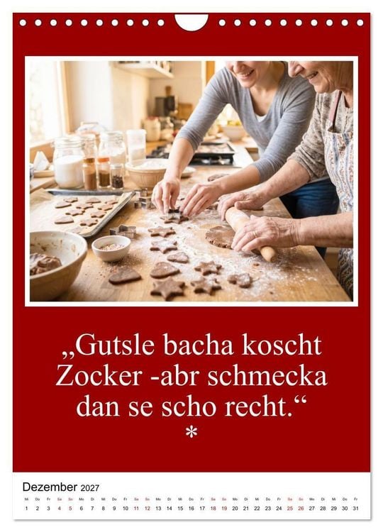 Produktbild: Schw&auml;bische Mundart - A Brezl ohne Salz isch wie a Dag ohne Bruddla (Wandkalender 2027 DIN A4 hoch), CALVENDO Monatskalender