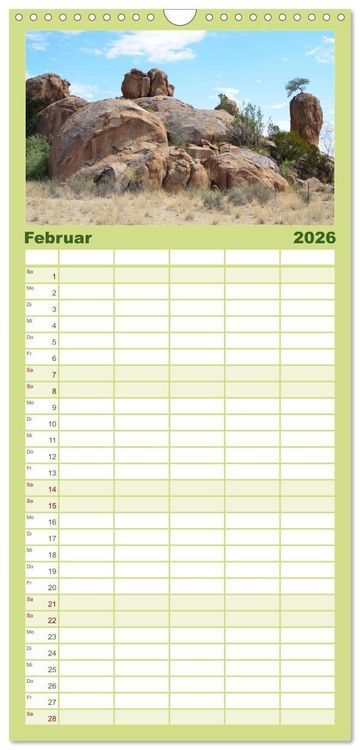 Produktbild: Familienplaner 2026 - Namibia mit 5 Spalten (Wandkalender, 21 x 45 cm) CALVENDO