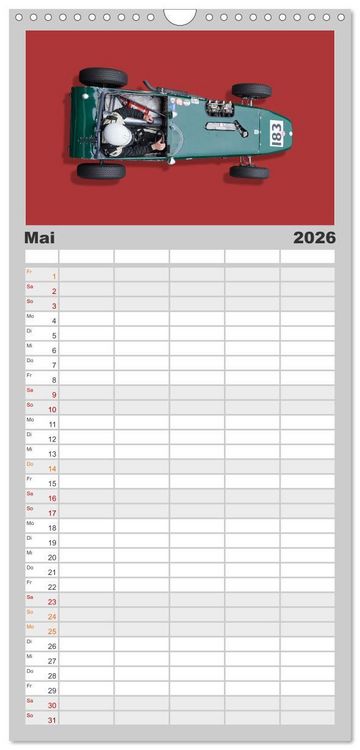 Produktbild: Familienplaner 2026 - Legenden des Rennsports - Formel Junior 1955-1965 mit 5 Spalten (Wandkalender, 21 x 45 cm) CALVENDO