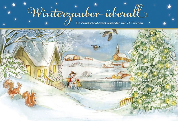 Produktbild: Winterzauber &uuml;berall. Ein Windlicht-Adventskalender mit 24 T&uuml;rchen