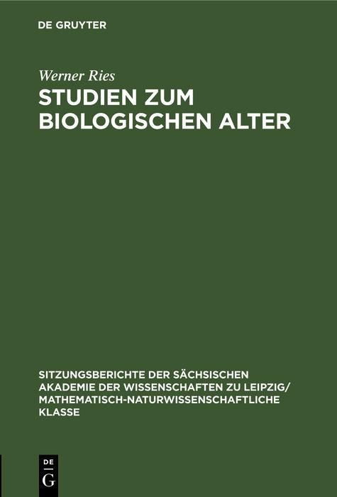 Produktbild: Studien zum biologischen Alter