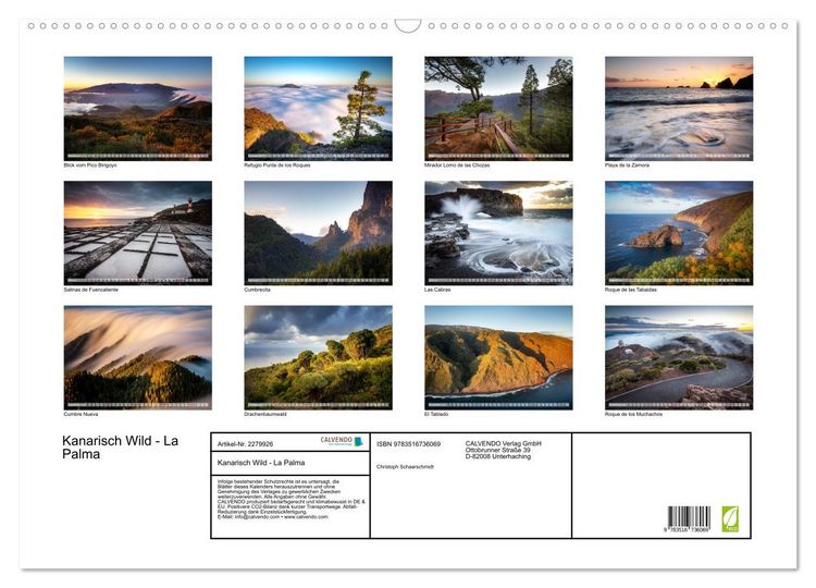 Produktbild: Kanarisch Wild - La Palma (Wandkalender 2026 DIN A2 quer), CALVENDO Monatskalender