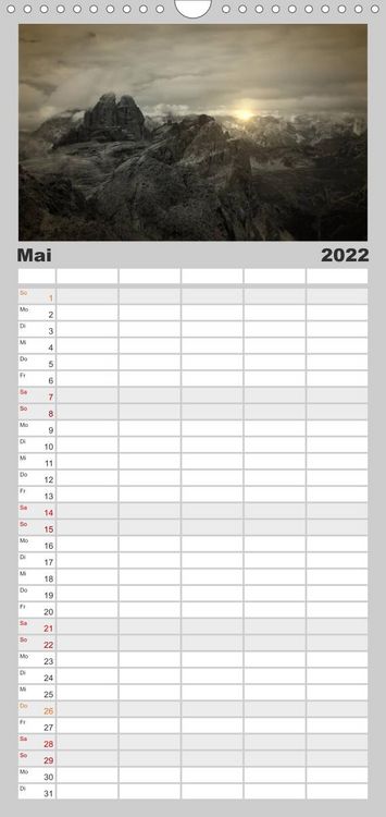 Produktbild: Drei Zinnen - S&uuml;dtirols Wahrzeichen - Familienplaner hoch (Wandkalender 2022 , 21 cm x 45 cm, hoch)