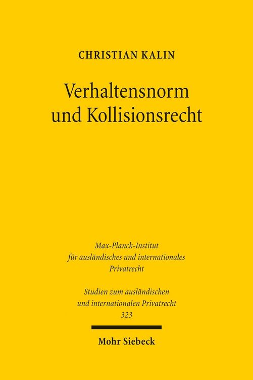 Produktbild: Verhaltensnorm und Kollisionsrecht