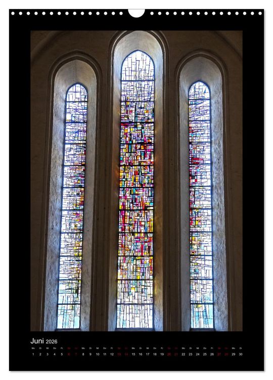 Produktbild: Kirchenfenster - Sakrale Glaskunst (Wandkalender 2026 DIN A3 hoch), CALVENDO Monatskalender