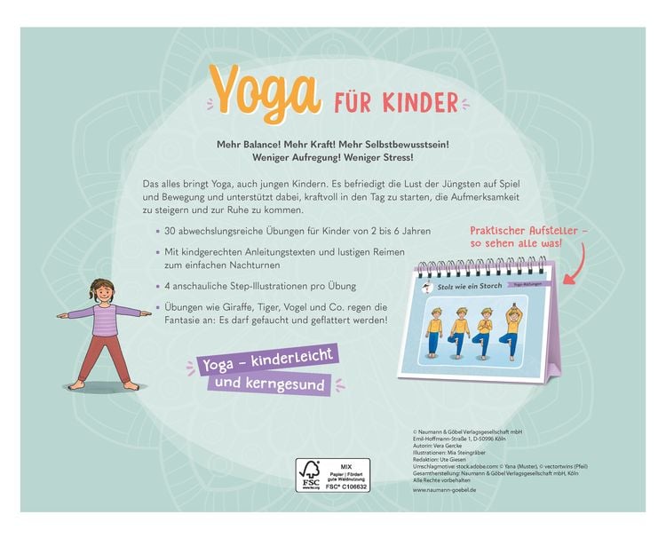 Produktbild: Yoga f&uuml;r Kinder - 30 einfache &Uuml;bungen f&uuml;r Kinder von 2 bis 6 Jahren