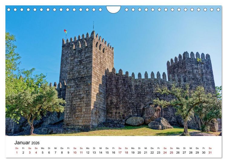 Produktbild: Von Nord nach S&uuml;d - Fahrt &uuml;ber Viseu, Coimbra und Nazar&eacute; (Wandkalender 2026 DIN A4 quer), CALVENDO Monatskalender
