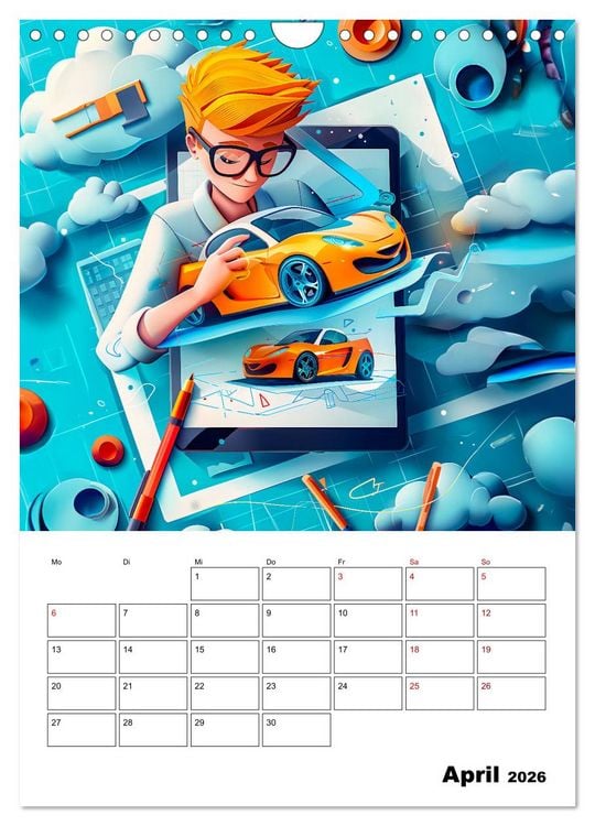 Produktbild: Traumjobs von Morgen - Der Zukunfts-Planer f&uuml;r gro&szlig;e Tr&auml;ume (Wandkalender 2026 DIN A4 hoch), CALVENDO Monatskalender