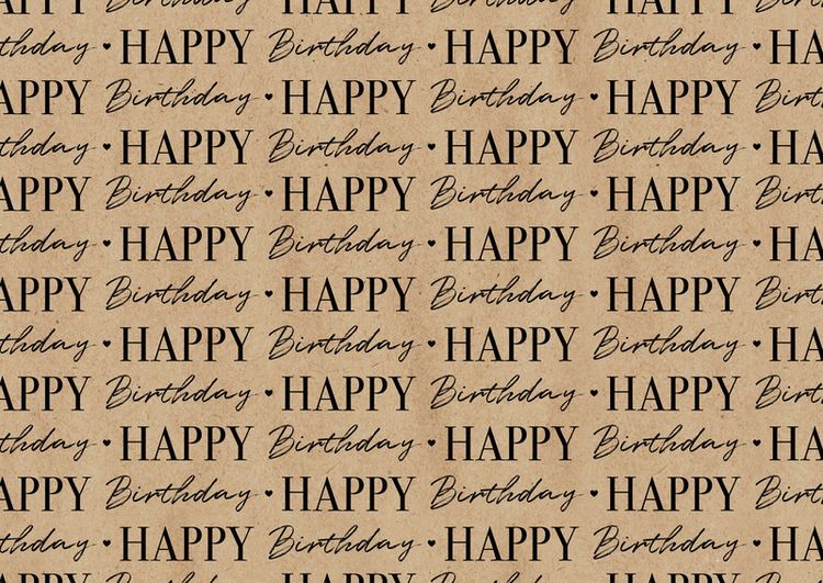 Produktbild: BRAUN + COMPANY Geschenkpapier Rolle Everyday By Nature Kraftpapier, Graphic Birthday natur