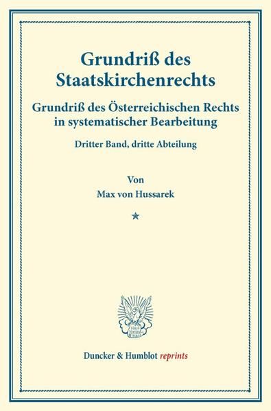 Produktbild: Grundri&szlig; des Staatskirchenrechts.