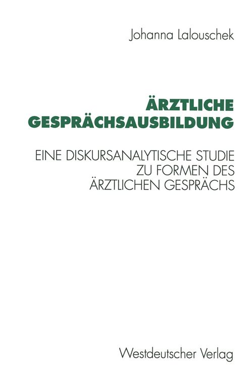 Produktbild: &Auml;rztliche Gespr&auml;chsausbildung