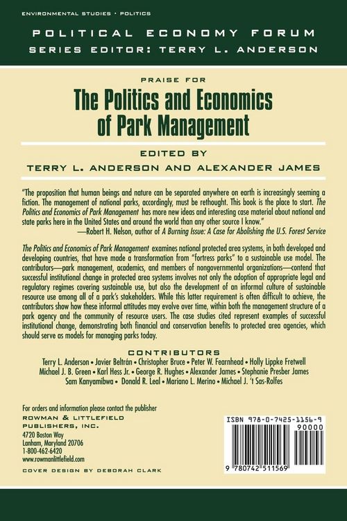 Produktbild: Politics and Economics of Park Management