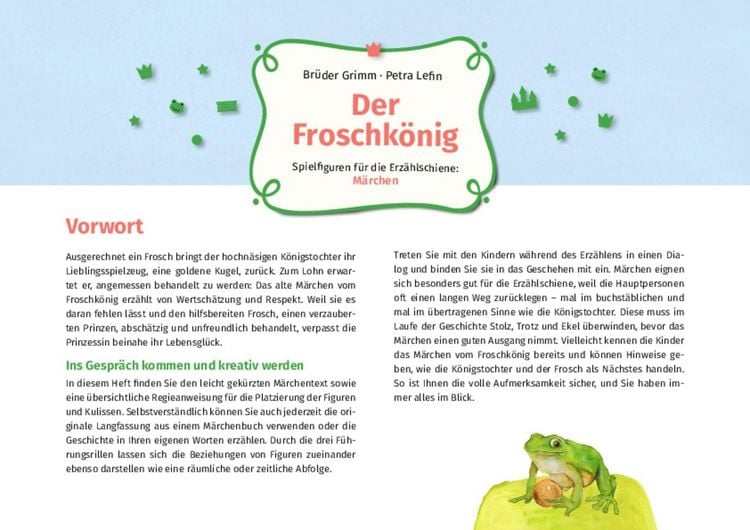 Produktbild: Der Froschk&ouml;nig. Erz&auml;hlschienen-Figurenset