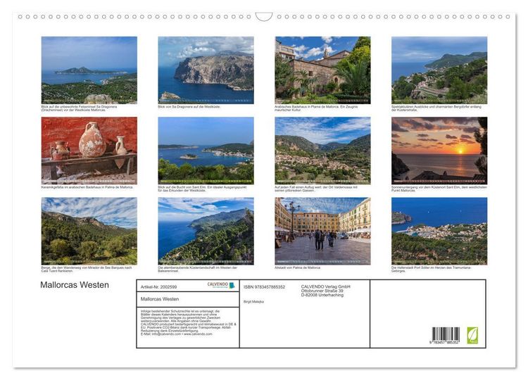 Produktbild: Mallorcas Westen (Wandkalender 2026 DIN A2 quer), CALVENDO Monatskalender