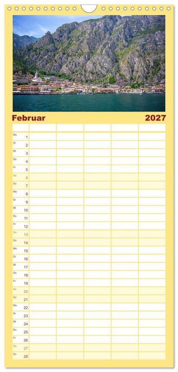 Produktbild: Familienplaner 2027 - Limone sul Garda - Traumhaftes St&auml;dtchen am Gardasee mit 5 Spalten (Wandkalender, 21 x 45 cm) CALVENDO