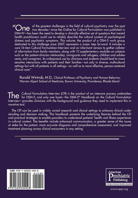 Produktbild: DSM-5&reg; Handbook on the Cultural Formulation Interview