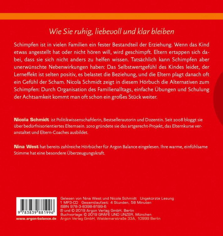 Produktbild: Erziehen ohne Schimpfen