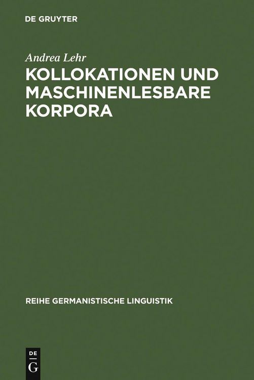Produktbild: Kollokationen und maschinenlesbare Korpora