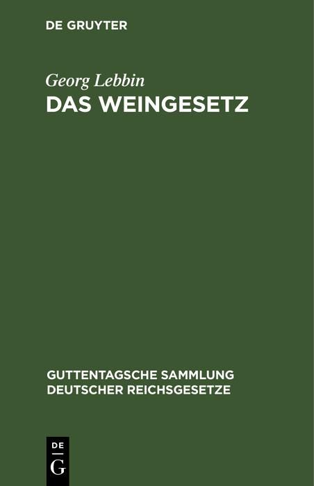 Produktbild: Das Weingesetz
